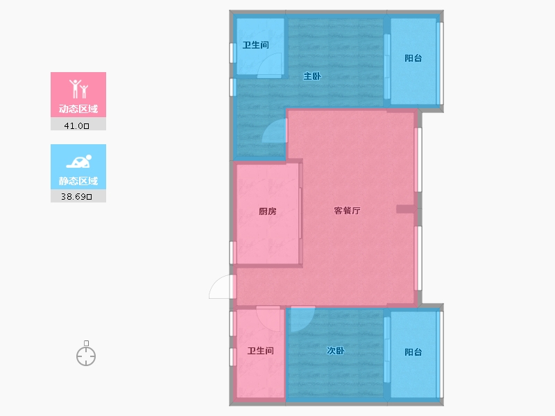 四川省-成都市-绿地无舍青城-71.98-户型库-动静分区