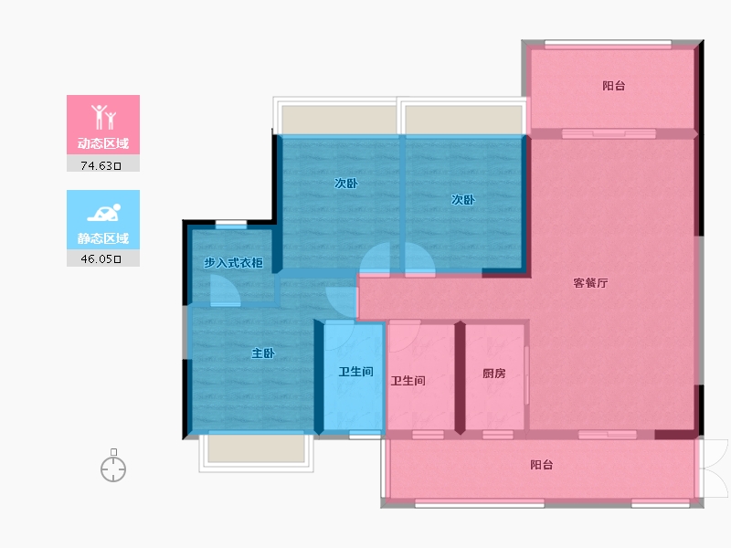 湖北省-恩施土家族苗族自治州-汉元·世纪城-108.00-户型库-动静分区