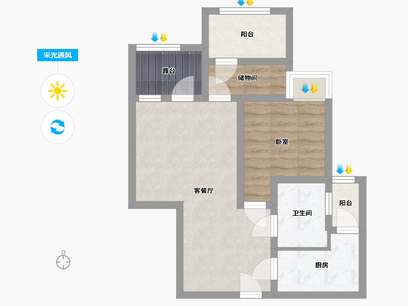 四川省-成都市-武阳郡邸A区-54.09-户型库-采光通风