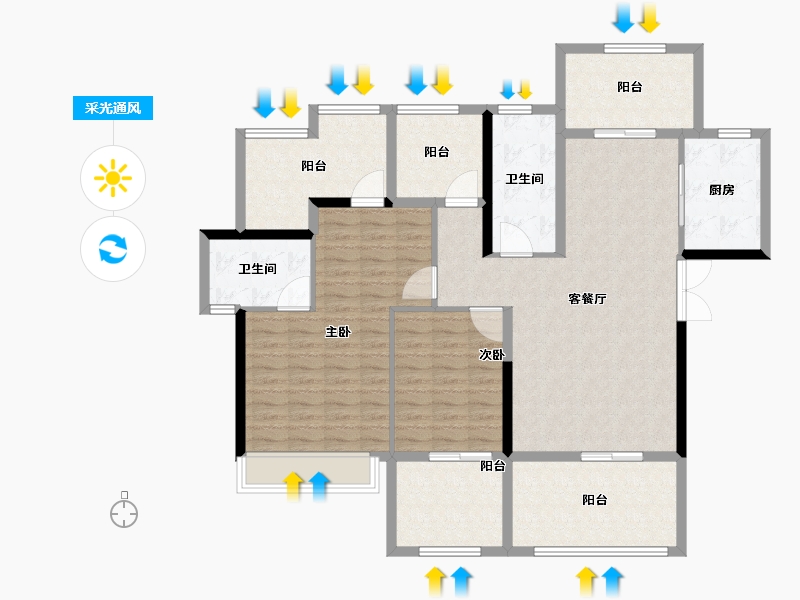 湖北省-恩施土家族苗族自治州-利川四季·未来城-126.90-户型库-采光通风