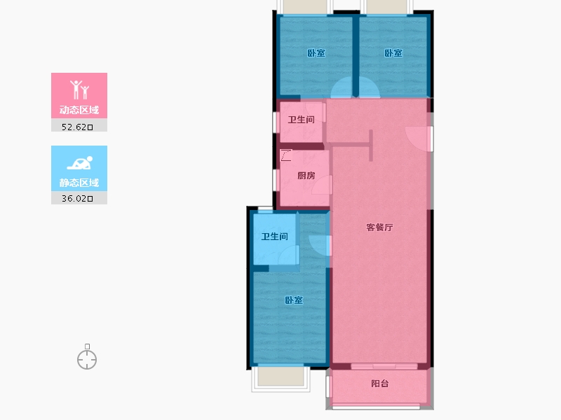 湖北省-武汉市-保利城七期云廷-78.73-户型库-动静分区