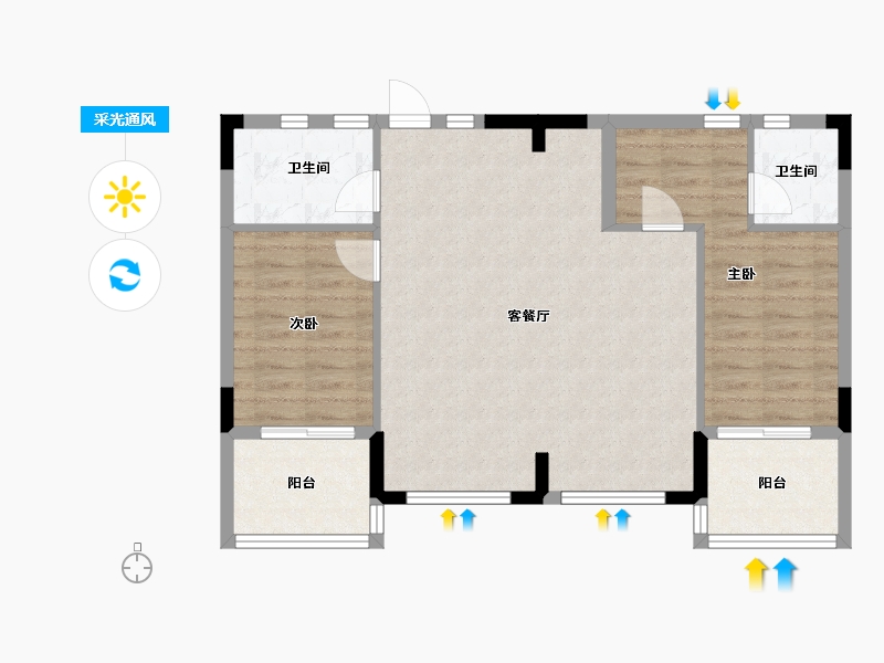 四川省-成都市-绿地无舍青城-79.90-户型库-采光通风