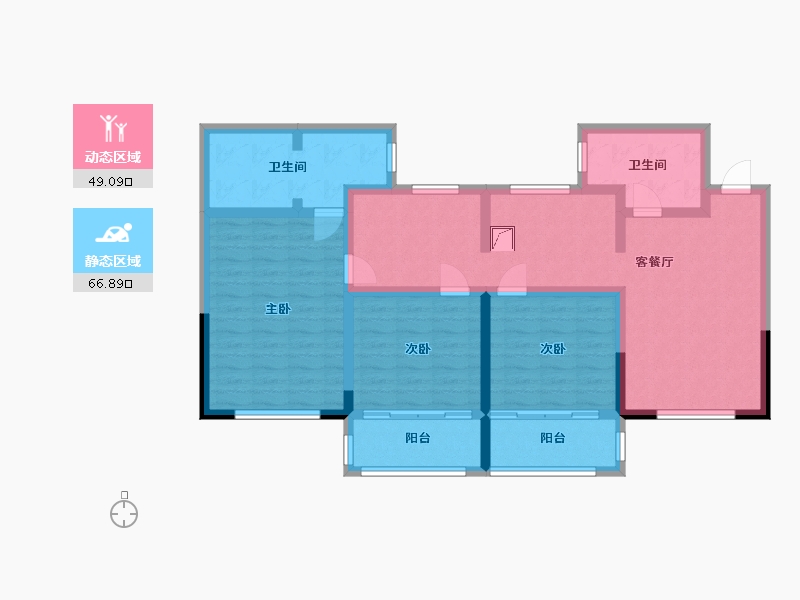 山西省-临汾市-丽华苑-102.39-户型库-动静分区