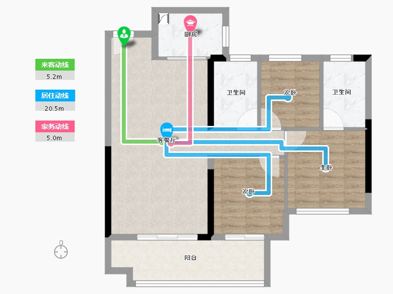 福建省-漳州市-中梁远洋星海天宸-77.60-户型库-动静线