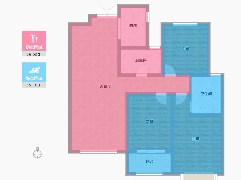 甘肃省-陇南市-泓盛·宜和家苑-99.23-户型库-动静分区