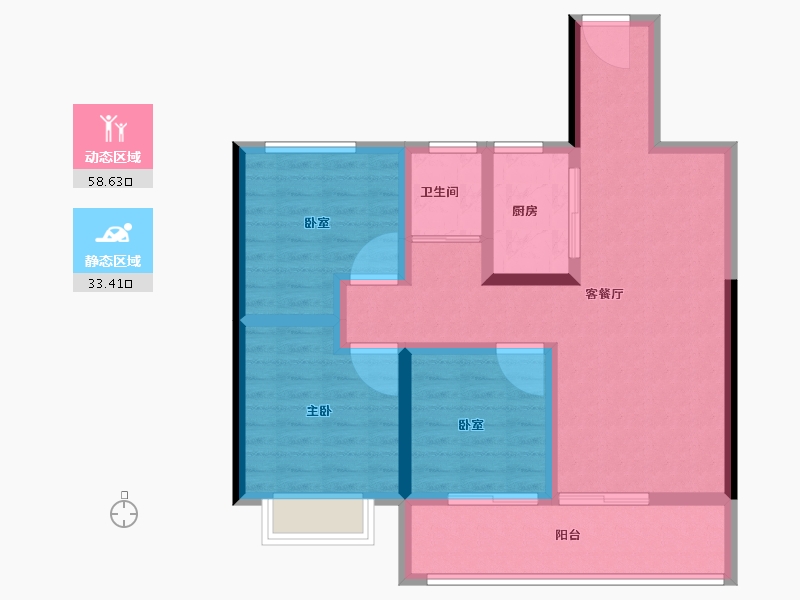 安徽省-亳州市-碧桂园·凤熹台-81.60-户型库-动静分区