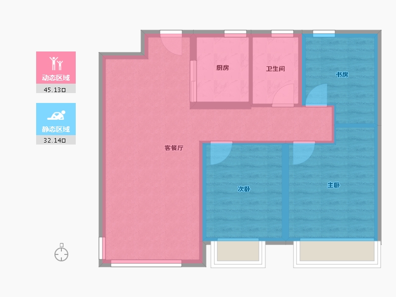 山东省-青岛市-中欧国际城-69.00-户型库-动静分区