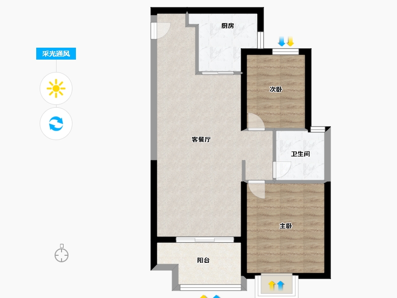 陕西省-咸阳市-金科集美嘉悦-65.00-户型库-采光通风