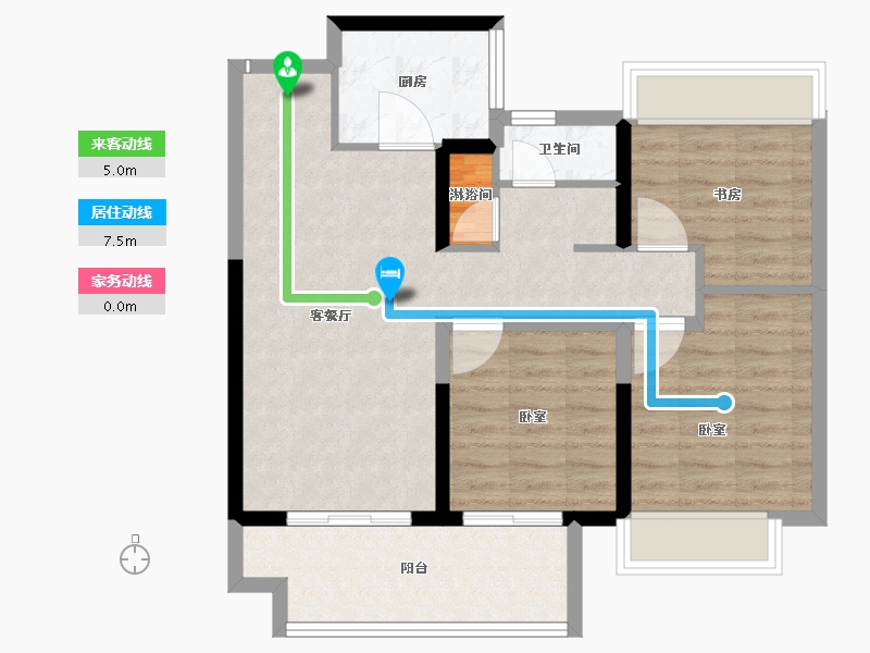 河南省-南阳市-南阳建业云境-76.00-户型库-动静线