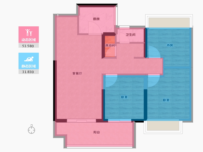 河南省-南阳市-南阳建业云境-76.00-户型库-动静分区