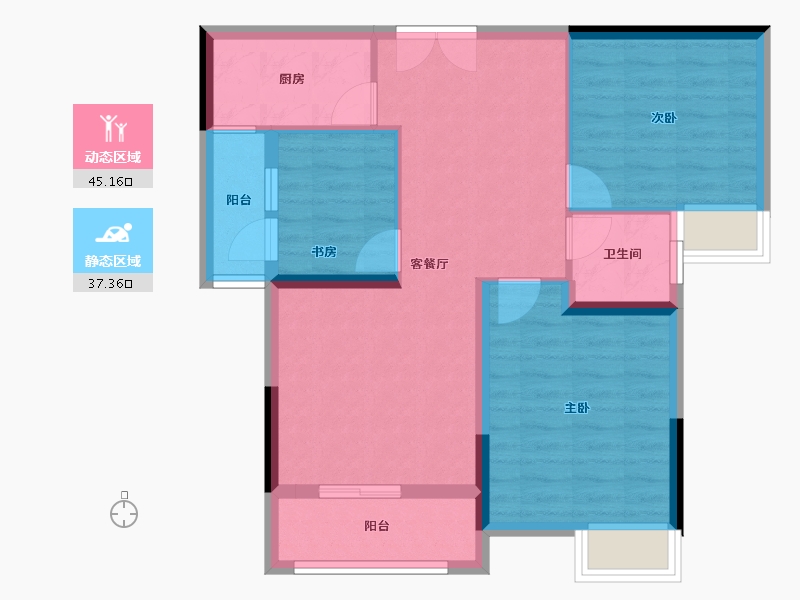 湖北省-恩施土家族苗族自治州-润丰境-73.57-户型库-动静分区