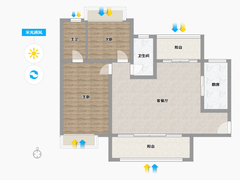 四川省-成都市-天府明珠-93.64-户型库-采光通风