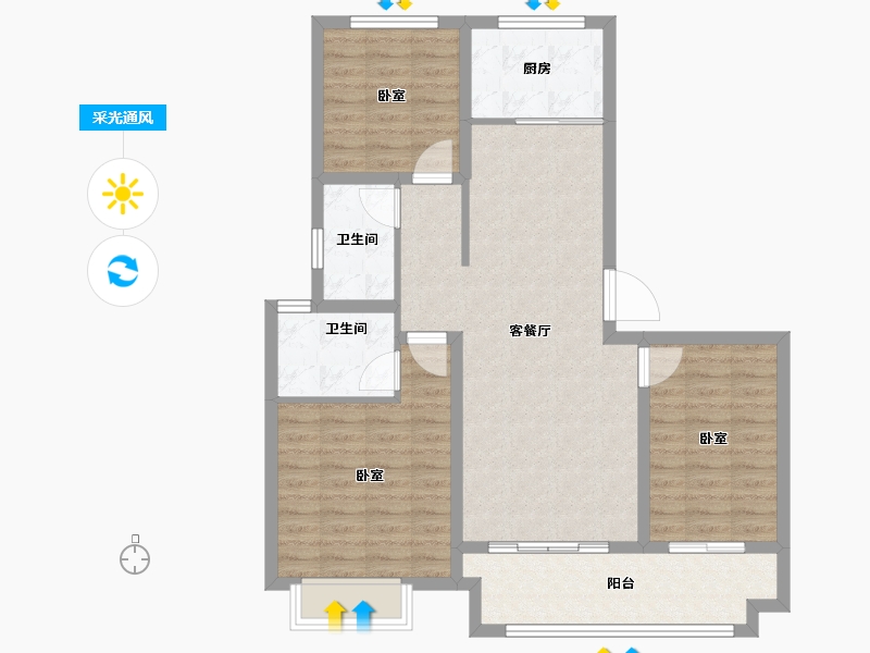 河南省-南阳市-春秋府院-92.00-户型库-采光通风