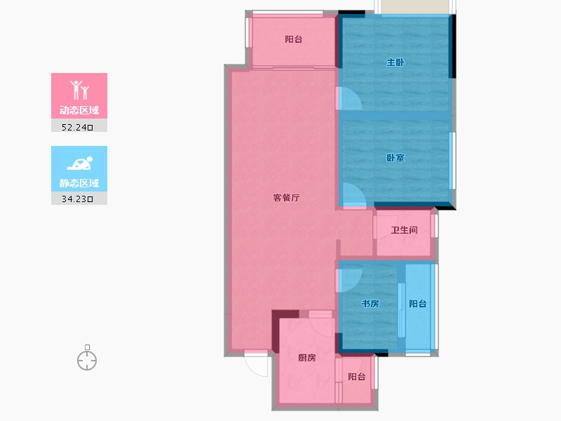 四川省-成都市-左岸名都-76.39-户型库-动静分区