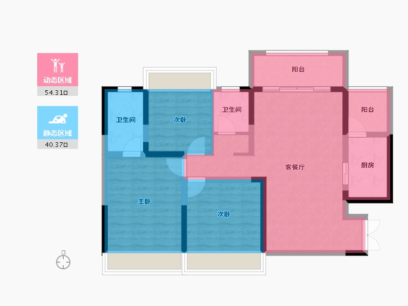 甘肃省-陇南市-瑞馨家园-83.73-户型库-动静分区