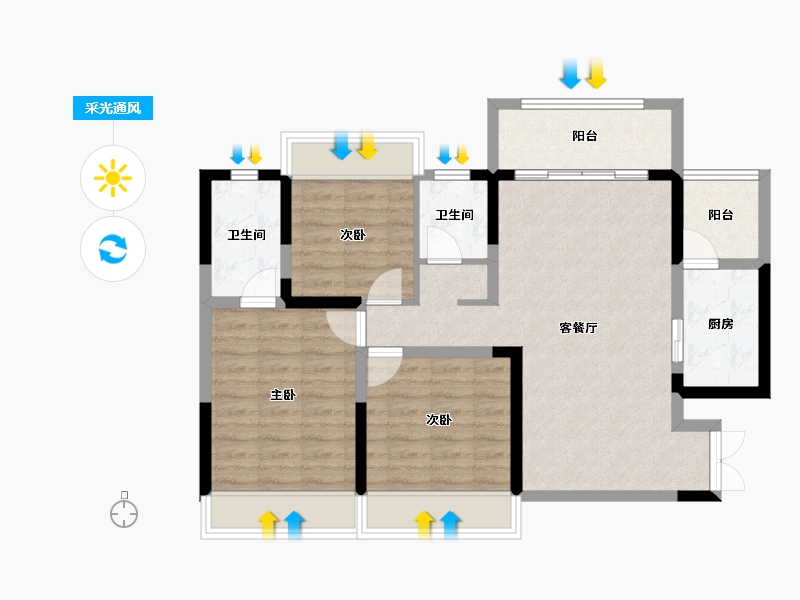 甘肃省-陇南市-瑞馨家园-83.73-户型库-采光通风