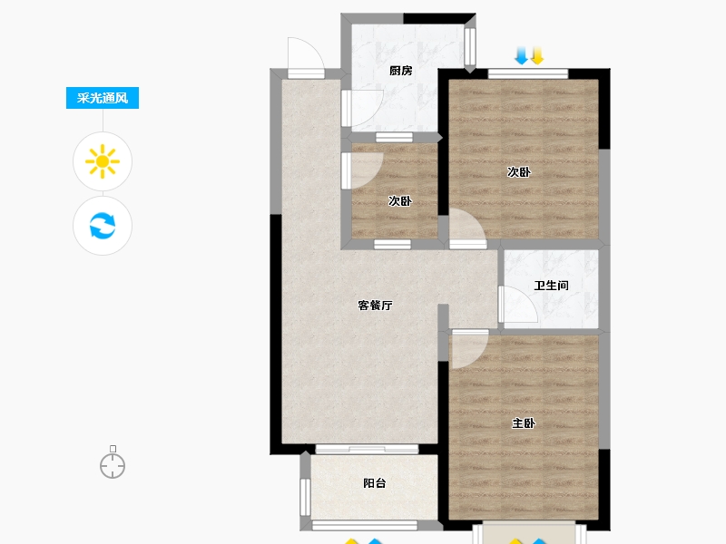 山西省-临汾市-丽华苑-72.00-户型库-采光通风