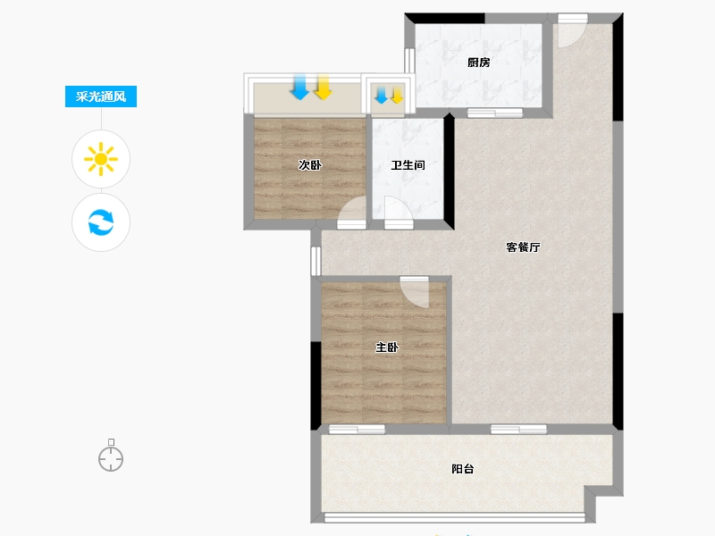 湖北省-恩施土家族苗族自治州-碧桂园藏龙源著-76.00-户型库-采光通风