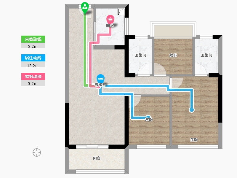 福建省-漳州市-保利世茂璀璨滨江-71.20-户型库-动静线