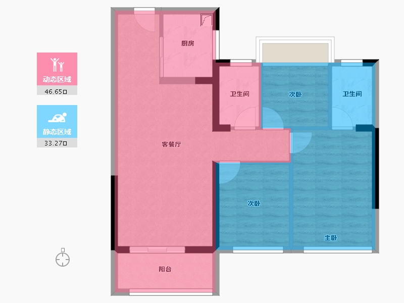 福建省-漳州市-保利世茂璀璨滨江-71.20-户型库-动静分区