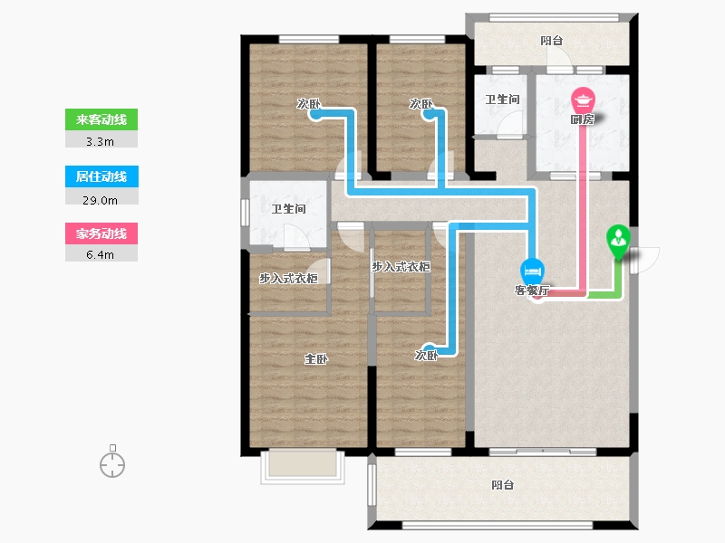 山西省-临汾市-丽华苑-145.21-户型库-动静线