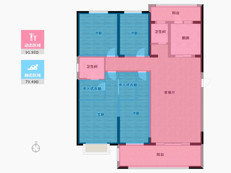 山西省-临汾市-丽华苑-145.21-户型库-动静分区