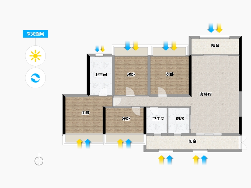 湖北省-恩施土家族苗族自治州-汉元·世纪城-116.97-户型库-采光通风