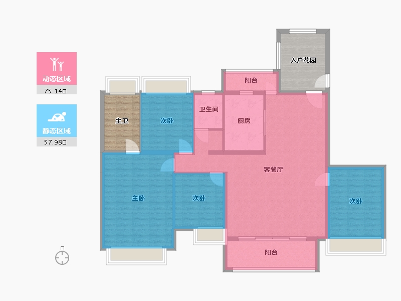 四川省-成都市-樾玺-137.09-户型库-动静分区