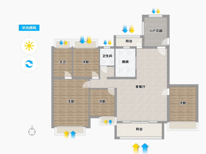 四川省-成都市-樾玺-137.09-户型库-采光通风