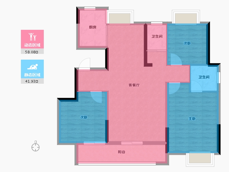 江西省-抚州市-成功郡-89.60-户型库-动静分区