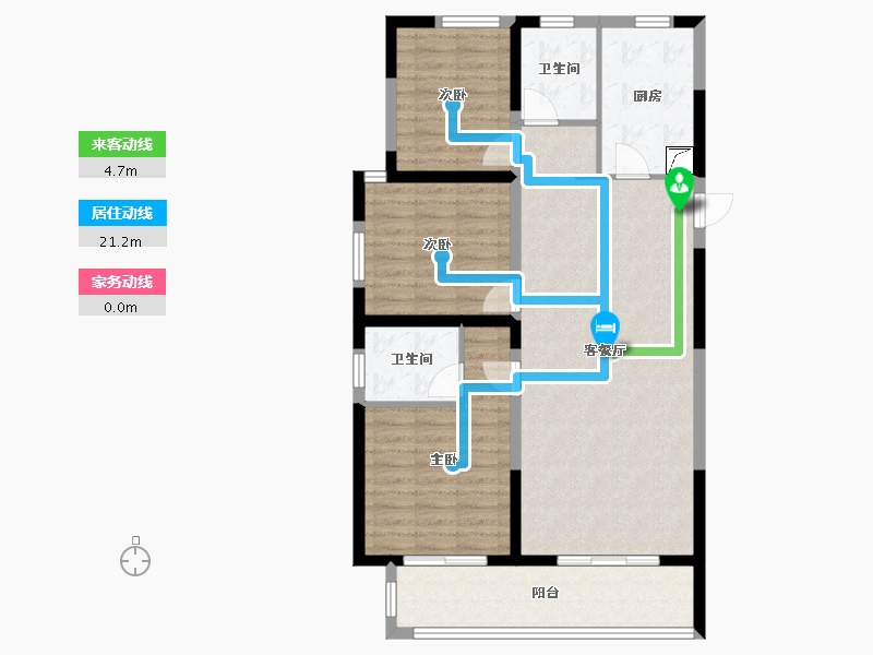 陕西省-咸阳市-泰禾富凤凰府-95.29-户型库-动静线