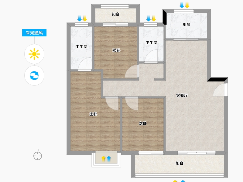 福建省-龙岩市-江南名府-94.40-户型库-采光通风