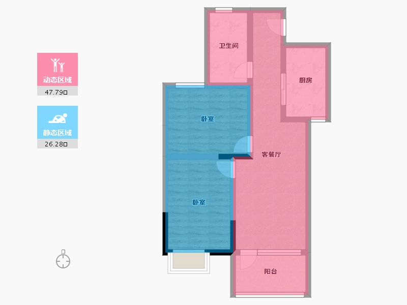 山东省-烟台市-鲁商蓬莱印象-64.80-户型库-动静分区