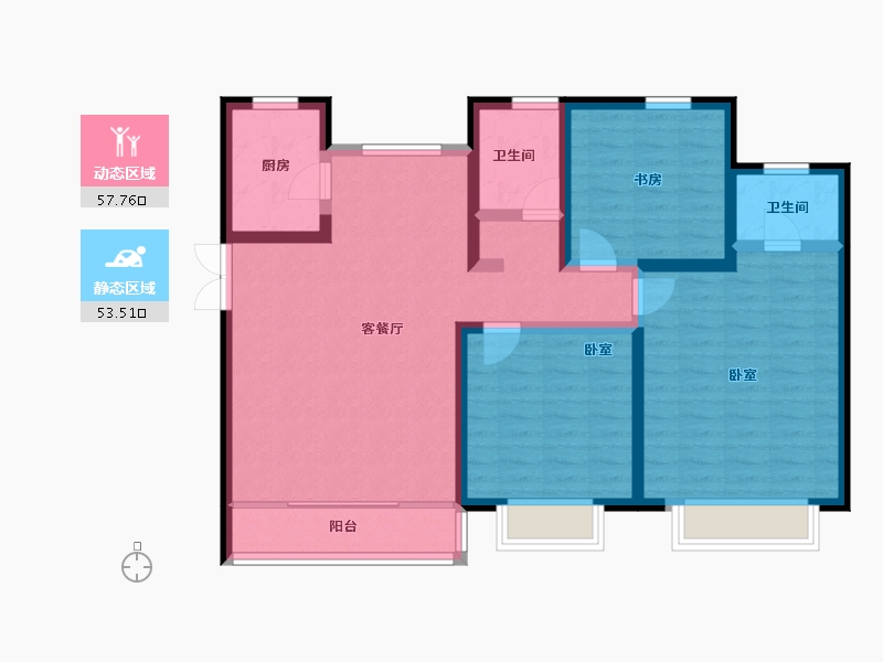 甘肃省-天水市-昊泰翡翠城-99.55-户型库-动静分区