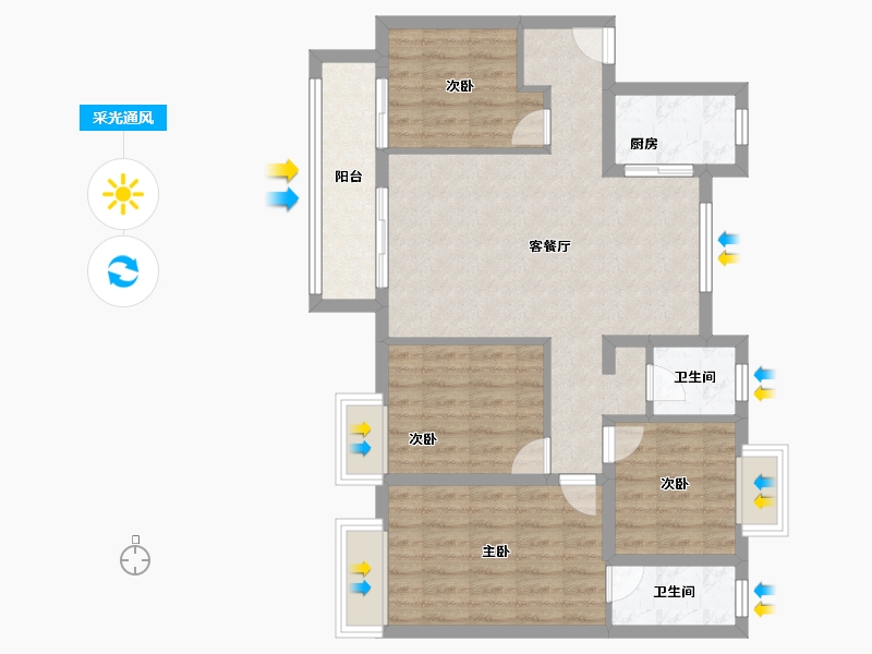 江西省-抚州市-中央城和园-83.00-户型库-采光通风