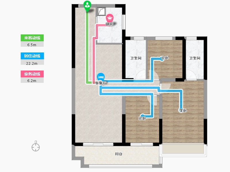 陕西省-咸阳市-泰禾富凤凰府-94.77-户型库-动静线