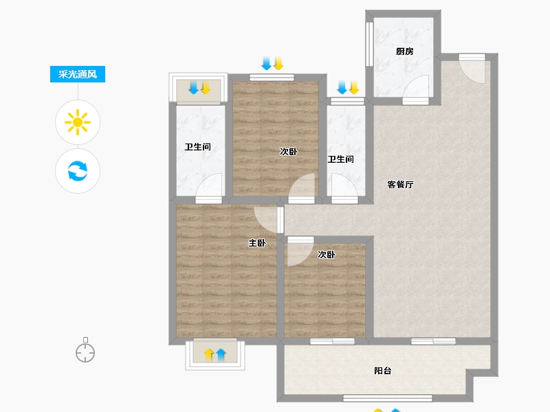 河南省-驻马店市-东青颐和天境-99.42-户型库-采光通风