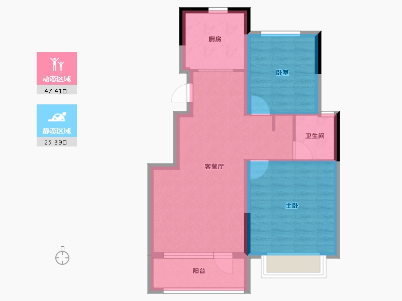 山东省-烟台市-名门福邸-64.91-户型库-动静分区