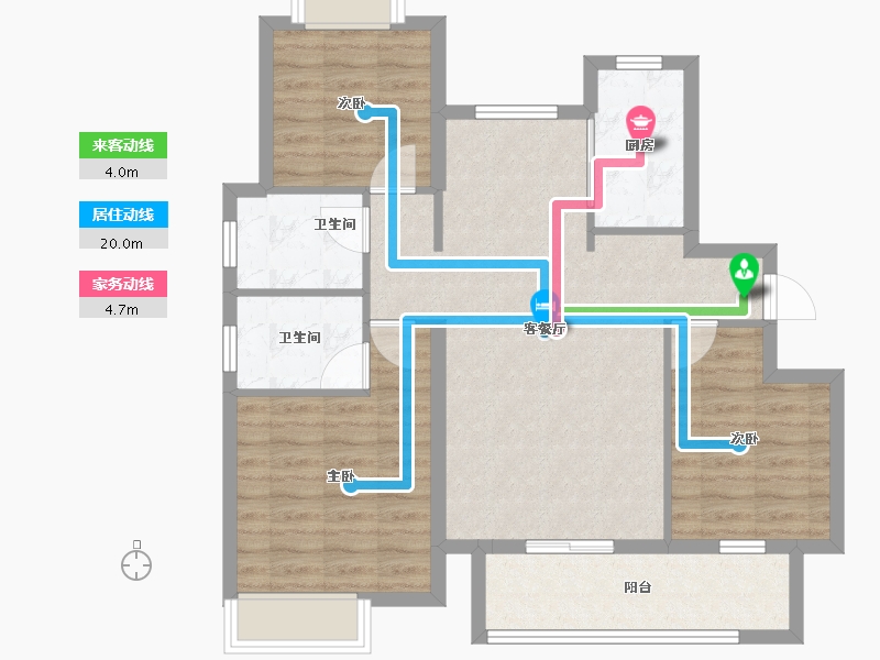 江西省-抚州市-喜乐壹号院-85.80-户型库-动静线