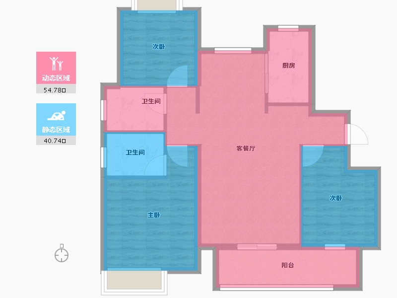 江西省-抚州市-喜乐壹号院-85.80-户型库-动静分区