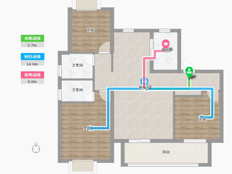 江西省-抚州市-喜乐壹号院-86.89-户型库-动静线