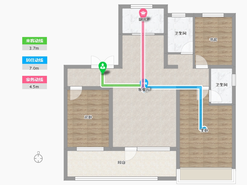 山东省-聊城市-天宸一品小区-94.86-户型库-动静线