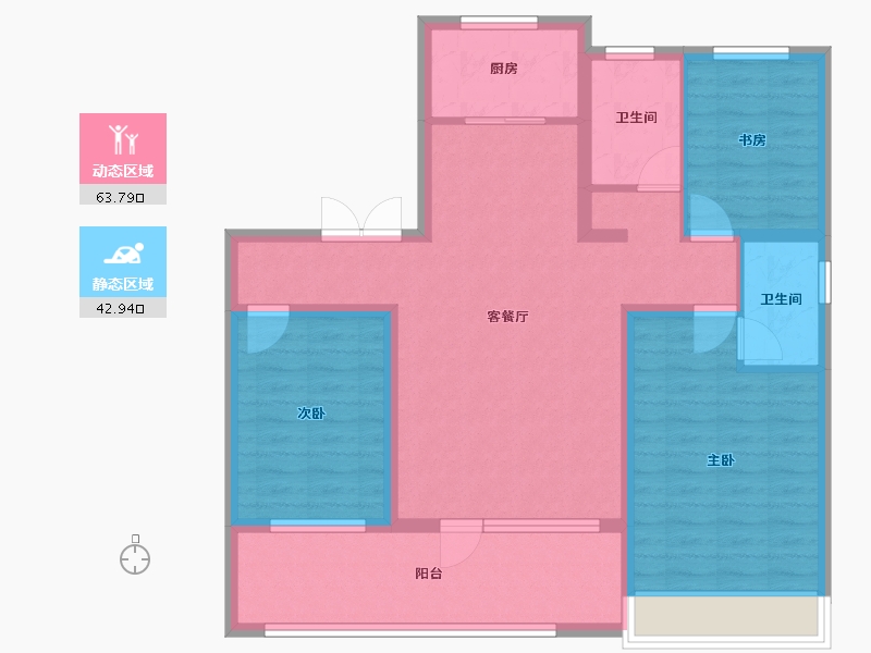 山东省-聊城市-天宸一品小区-94.86-户型库-动静分区