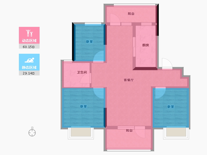 山东省-烟台市-鲁商蓬莱印象-78.40-户型库-动静分区