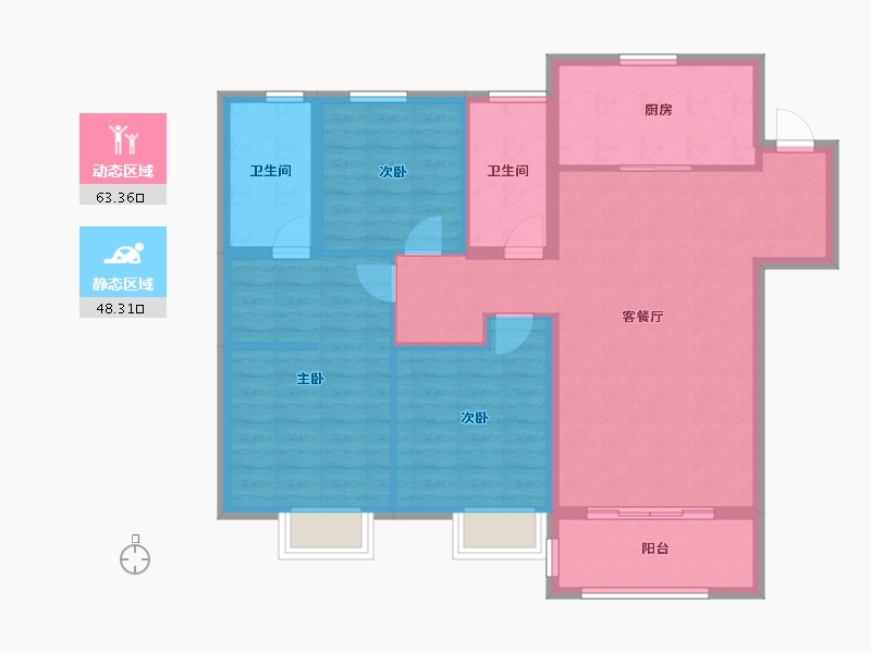 甘肃省-平凉市-尚城壹品-100.80-户型库-动静分区