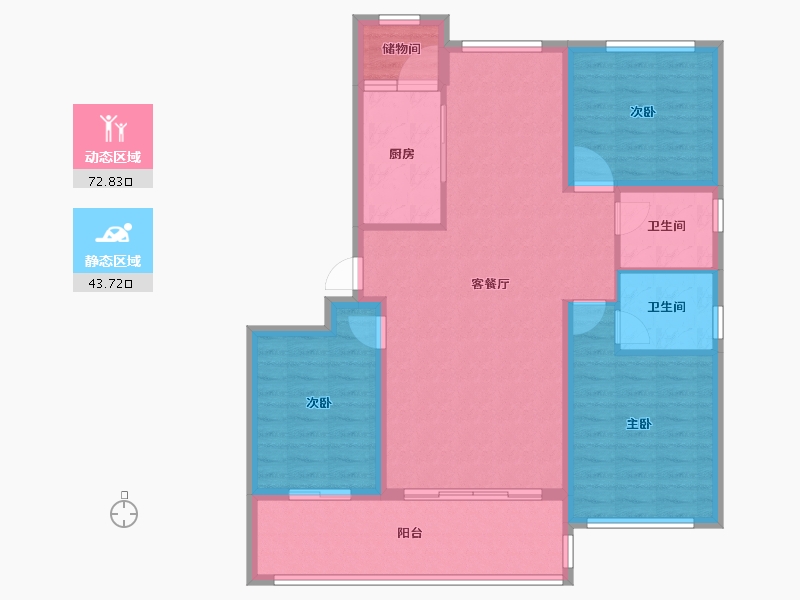 山东省-烟台市-华旗金榜城-105.30-户型库-动静分区