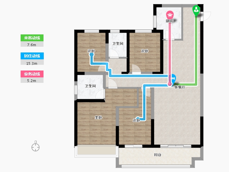 陕西省-咸阳市-泰禾富凤凰府-112.08-户型库-动静线