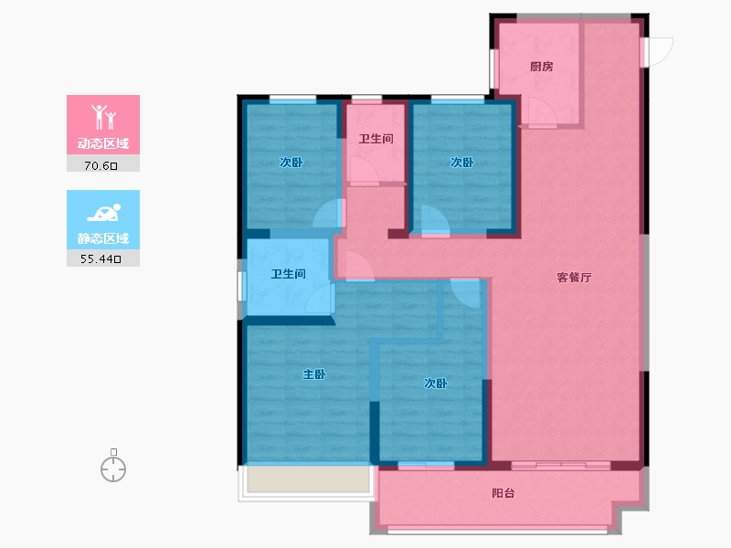 陕西省-咸阳市-泰禾富凤凰府-112.08-户型库-动静分区