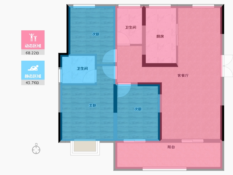 河南省-驻马店市-品盛北龙湖-100.50-户型库-动静分区