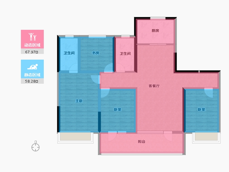 山东省-烟台市-鲁商蓬莱印象-112.00-户型库-动静分区